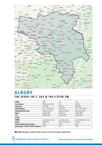 Albury T H E RI V ER[removed] , 2 A Y &[removed]STAR FM ACMA On-Air Name Frequency Postal Address