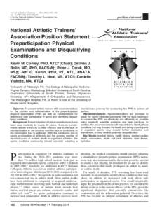Journal of Athletic Training 2014;49(1):102–120 doi: [removed][removed] Ó by the National Athletic Trainers’ Association, Inc www.natajournals.org