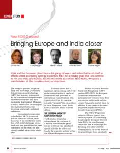 COVER STORY  New INDIGO project Bringing Europe and India closer Cosima Blasy