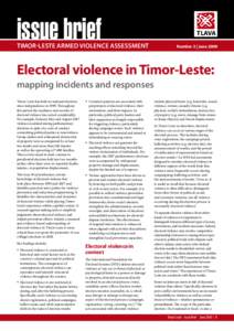 issue brief  Timor-Leste Armed Violence Assessment TLAVA