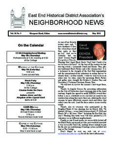 East End Historical District Association’s  NEIGHBORHOOD NEWS Vol. 38 No. 5