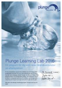 Inbjudan till ettårigt utvecklingsprogram  Plunge Learning Lab 2016 Ett program för dig som leder lärandeaktiviteter på arbetsplatsen Är du processledare, konsult eller utbildare och vill fördjupa ditt