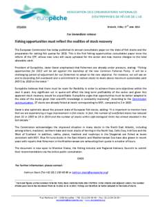 ASSOCIATION DES ORGANISATIONS NATIONALES D’ENTREPRISES DE PÊCHE DE L’UE th EP(14)54
