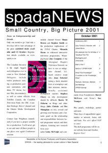 spadaNEWS Small Countr y, Big Picture 2001 October 2001
