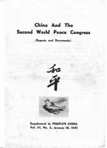 And  China The Second tTorld Peace Congress