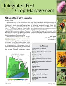 Integrated Pest & Crop Management Nitrogen Watch 2011 Launches By Peter Scharf Nitrogen deficiency in corn has been a huge