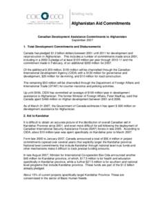 Microsoft Word - CCIC BRIEFING NOTE- Aid Commitments final