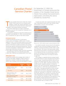 Canada Post - Annual Report Canadian Postal Service Charter