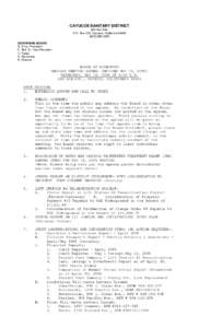 CAYUCOS SANITARY DISTRICT  200 Ash Ave.  P.O. Box 333, Cayucos, California 93430  (805) 995­3290  GOVERNING BOARD  R. Enns, President 