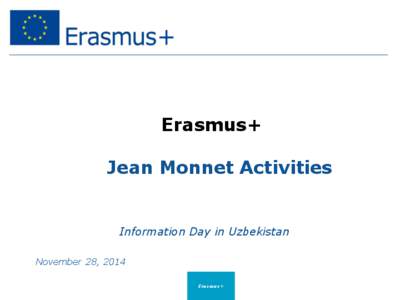 Erasmus+ Jean Monnet Activities • Information Day in Uzbekistan •