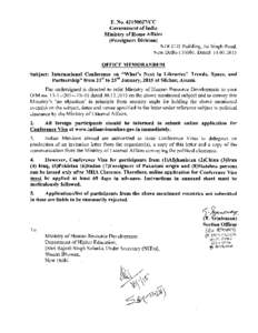 F. No[removed]CC Government of India Ministry of Home Affairs (Foreigners Division) NDCC-11 Building, Jai Singh Road, New Delhi[removed], Dated: [removed]