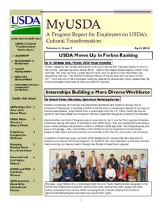 MyUSDA EVERY DAY IN EVERY WAY USDA’s Cultural Transformation Action Items