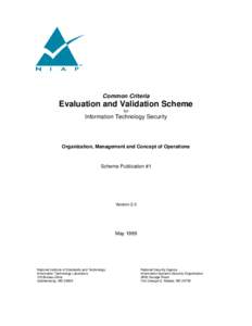 Common Criteria  Evaluation and Validation Scheme for  Information Technology Security