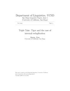 Department of Linguistics, UCSD San Diego Linguistic Papers, Issue 1 (University of California, San Diego) Year   Paper 