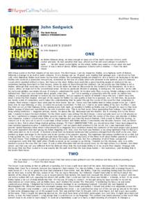 Author Essay  John Sedgwick The Dark House ISBN13: [removed]