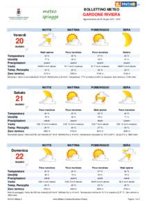 BOLLETTINO METEO  GARDONE RIVIERA Aggiornamento del 20 Giugno 2014, 19:00  NOTTE