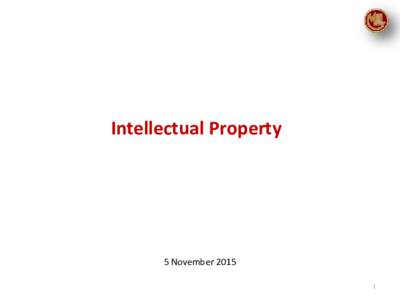 Intellectual Property  5 November  Scope of Chapter