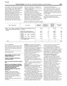 3601  Federal Register / Vol. 80, No[removed]Friday, January 23, [removed]Notices community. The data will be translated for practitioners and others engaged in parent training work. Data that are