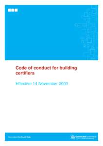 Microsoft Word - Code of conduct for building certifiers.doc