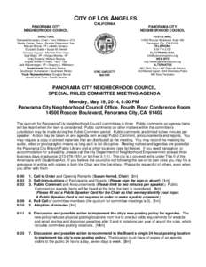 CITY OF LOS ANGELES PANORAMA CITY NEIGHBORHOOD COUNCIL DIRECTORS Dianabel Gonzalez, Chair • Tony Wilkinson, VCh Martin Geisler, Treas • Pamela Gibberman, Sec