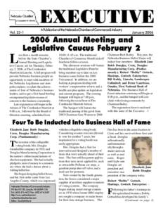 EXECUTIVE Vol[removed]A Publication of the Nebraska Chamber of Commerce & Industry  January 2006