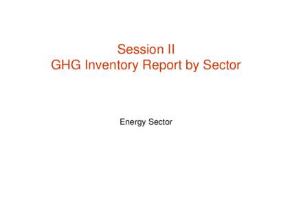 Session II GHG Inventory Report by Sector Energy Sector  Participants