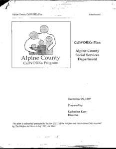 a.  Alpine County CalWORKs Plan