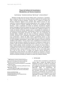 Original inglês: páginas 389 aFluxos de Carbono do Ecossistema e Metabolismo da Floresta Amazônica Scott Saleska,1 Humberto da Rocha,2 Bart Kruijt,3 e Antonio Nobre,4 Medições de longo prazo de trocas de carb