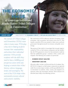 The Economic value of American Indian and Alaska Native Tribal Colleges & Universities