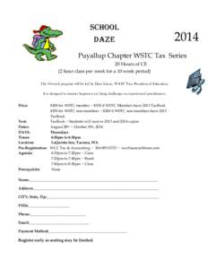 SCHOOL DAZEPuyallup Chapter WSTC Tax Series