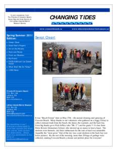 A joint newsletter from The Friends of Crescent Beach, Green Bay and Area Society & the LaHave Islands Marine Museum Society