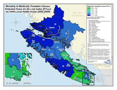 Mortality of Medically Treatable Causes: Potential Years of Life Lost Index (PYLLI) by VIHA Local Health Areas[removed]Medically Treatable Causes PYLLI: [removed]