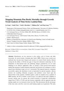 Mapping Mountain Pine Beetle Mortality through Growth Trend Analysis of Time-Series Landsat Data