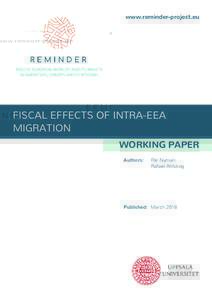 www.reminder-project.eu  FISCAL EFFECTS OF INTRA-EEA MIGRATION WORKING PAPER Authors: