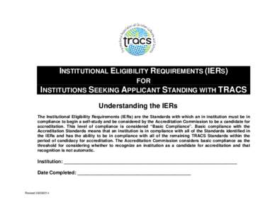 Institutional Eligibility Requirements