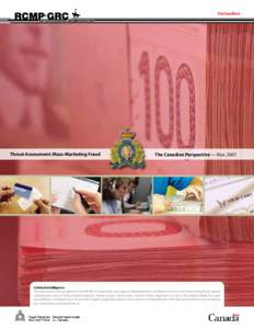 Unclassified  Threat Assessment: Mass-Marketing Fraud The Canadian Perspective — Nov. 2007