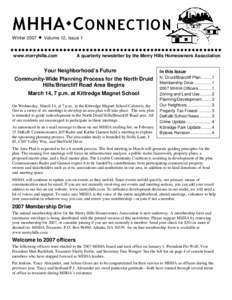 MHHA  C ONNECTION Winter 2007  Volume 12, Issue 1  www.merryhills.com