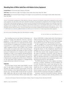 Wounding Rates of White-tailed Deer with Modern Archery Equipment M. Andy Pedersen,[removed]Ironsides Road, Nanjemoy, MD[removed]Seth M. Berry, Natural Resources Office, Naval Support Facility Indian Head, Indian Head, MD  20640