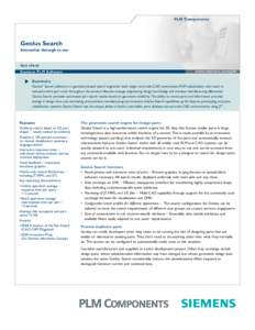 PLM Components  Geolus Search Innovation through re-use  fact sheet