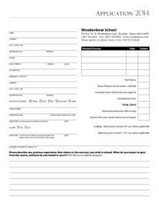 Application 2014 Woodenboat School