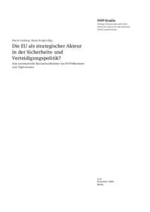 SWP-Studie Stiftung Wissenschaft und Politik Deutsches Institut für Internationale Politik und Sicherheit  Muriel Asseburg / Ronja Kempin (Hg.)