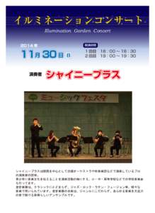 イルミネーションコンサート Illumination Garden Concert 2014 年 11月 30 日 演奏者