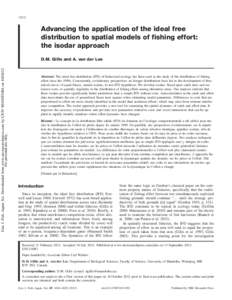 1610  Advancing the application of the ideal free distribution to spatial models of fishing effort: the isodar approach