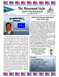 The Nansemond Light Nansemond River Power Squadron DISTRICT 5 January 2014, Vol 20, No. 10