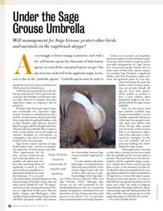 Under the Sage Grouse Umbrella s we struggle to better manage ecosystems, each with a A