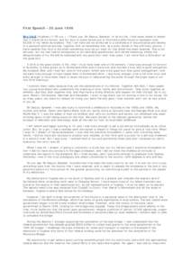 First Speech - 20 June 1996 Mrs VALE (Hughes[removed]a.m.) —Thank you, Mr Deputy Speaker. In all my life, I had never dared to dream that it would be my honour and my duty to stand before you in this honourable House to