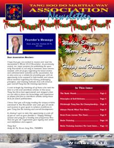 TANG SOO DO MARTIAL WAY  ASSOCIATION Newsletter