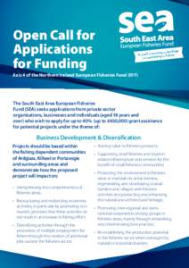 Open Call for Applications for Funding Axis 4 of the Northern Ireland European Fisheries Fund (EFF)  The South East Area European Fisheries