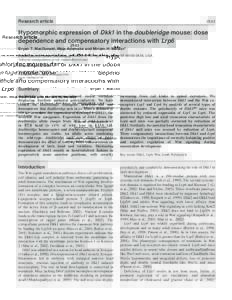 Research article[removed]Hypomorphic expression of Dkk1 in the doubleridge mouse: dose dependence and compensatory interactions with Lrp6