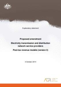 D14[removed]Explanatory statement - proposed amendments to the transmission and distribution PTRMs - post boar